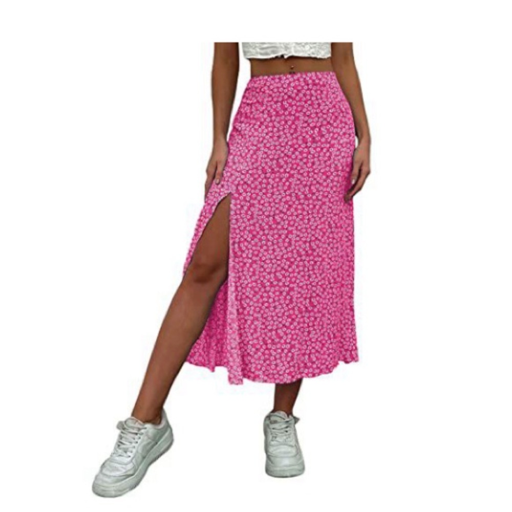 Avanova Women Floral Print Slit Midi Skirt